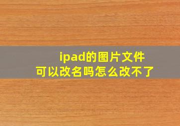 ipad的图片文件可以改名吗怎么改不了