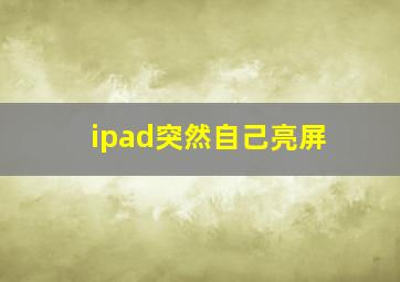 ipad突然自己亮屏