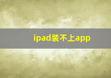 ipad装不上app