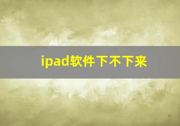 ipad软件下不下来