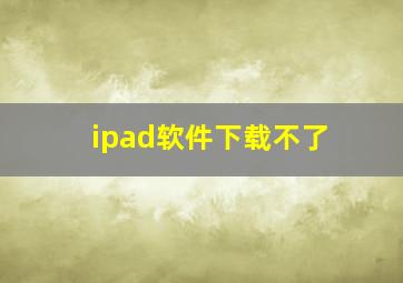 ipad软件下载不了