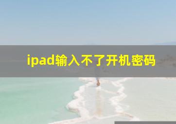 ipad输入不了开机密码