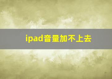 ipad音量加不上去