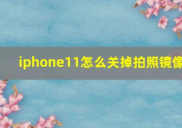 iphone11怎么关掉拍照镜像