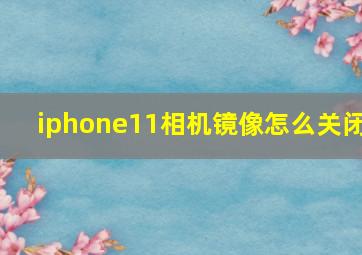 iphone11相机镜像怎么关闭