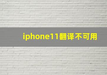 iphone11翻译不可用