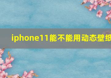 iphone11能不能用动态壁纸