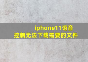 iphone11语音控制无法下载需要的文件