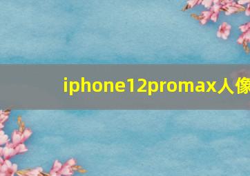 iphone12promax人像