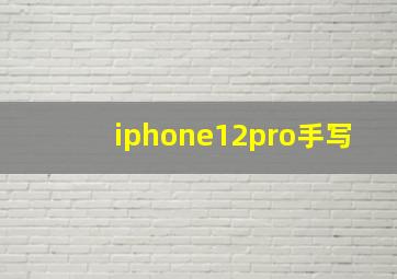 iphone12pro手写