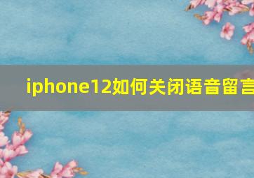 iphone12如何关闭语音留言