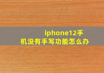 iphone12手机没有手写功能怎么办