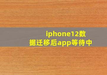 iphone12数据迁移后app等待中