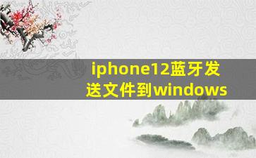 iphone12蓝牙发送文件到windows