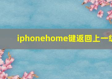 iphonehome键返回上一级