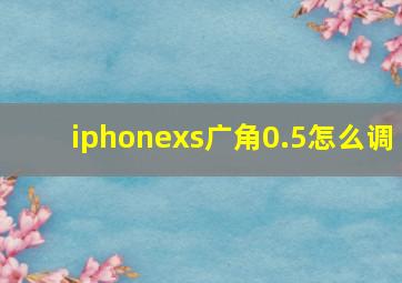 iphonexs广角0.5怎么调