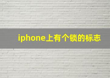 iphone上有个锁的标志