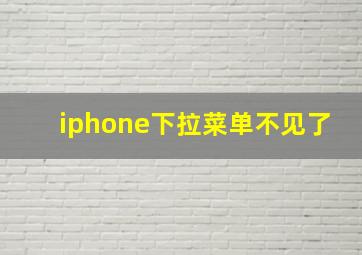 iphone下拉菜单不见了