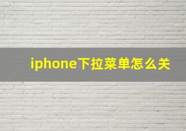 iphone下拉菜单怎么关