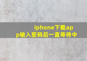 iphone下载app输入密码后一直等待中