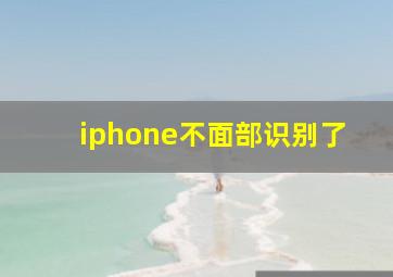 iphone不面部识别了