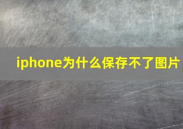 iphone为什么保存不了图片