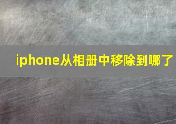 iphone从相册中移除到哪了