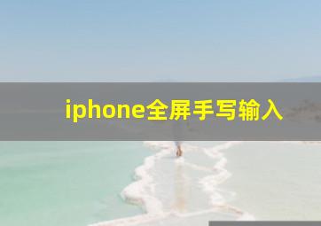 iphone全屏手写输入