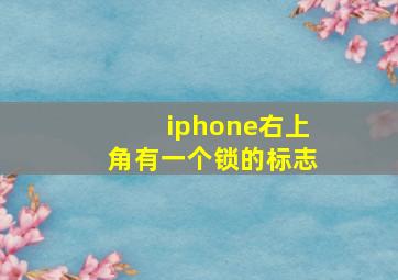 iphone右上角有一个锁的标志