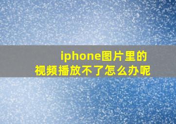 iphone图片里的视频播放不了怎么办呢