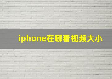 iphone在哪看视频大小