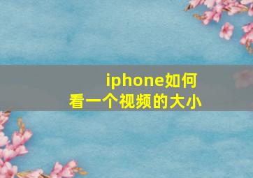 iphone如何看一个视频的大小