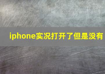 iphone实况打开了但是没有