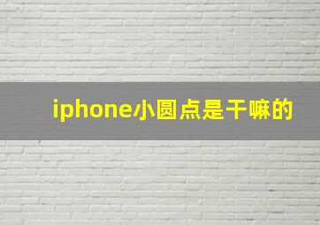 iphone小圆点是干嘛的