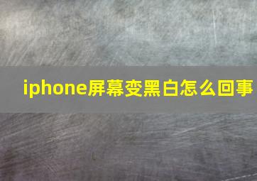 iphone屏幕变黑白怎么回事