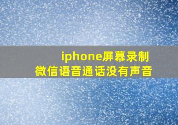 iphone屏幕录制微信语音通话没有声音