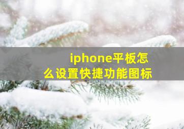 iphone平板怎么设置快捷功能图标