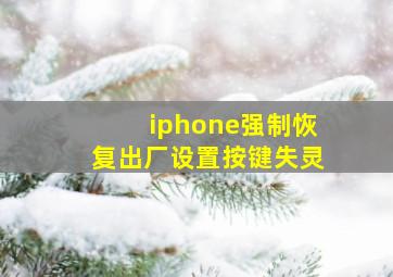 iphone强制恢复出厂设置按键失灵