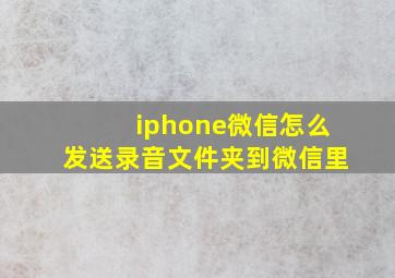 iphone微信怎么发送录音文件夹到微信里