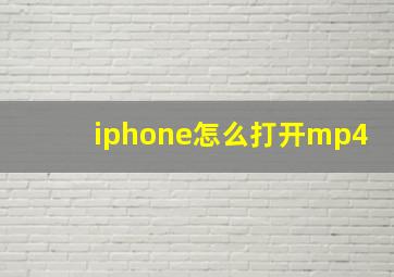 iphone怎么打开mp4