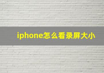 iphone怎么看录屏大小