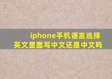 iphone手机语言选择英文里面写中文还是中文吗