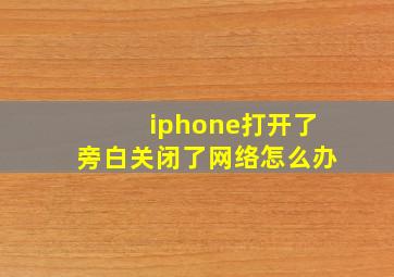 iphone打开了旁白关闭了网络怎么办