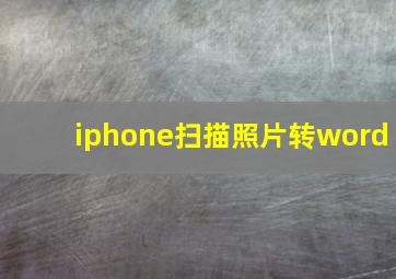 iphone扫描照片转word