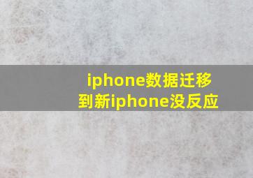 iphone数据迁移到新iphone没反应