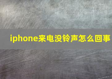 iphone来电没铃声怎么回事