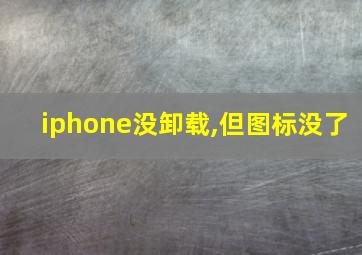 iphone没卸载,但图标没了