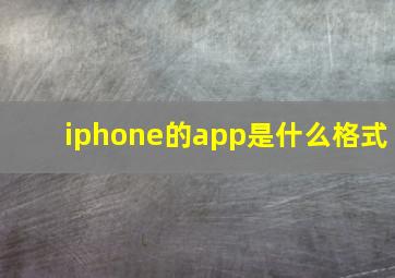 iphone的app是什么格式