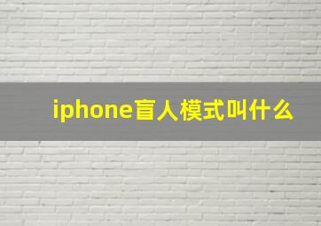 iphone盲人模式叫什么