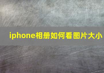 iphone相册如何看图片大小